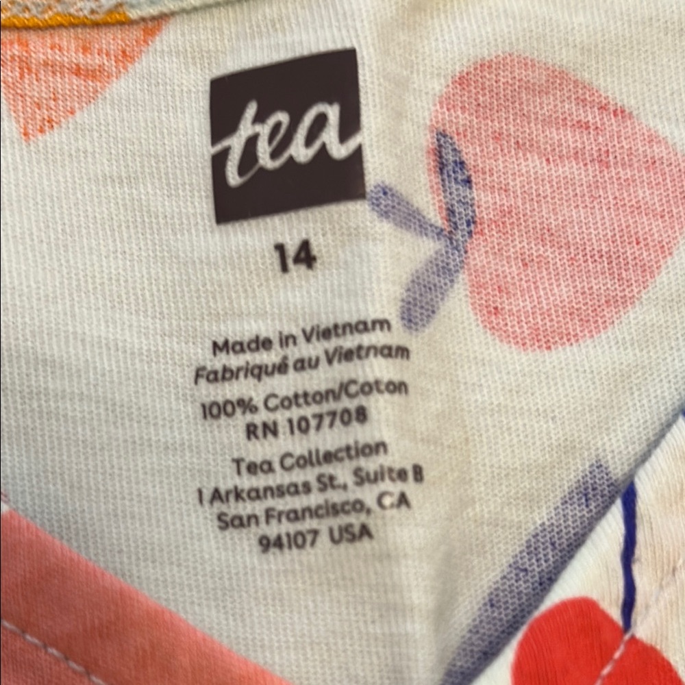 Colorful Fruit Print Kids Dress, Tea, NWT, size 14 - Picture 2 of 3